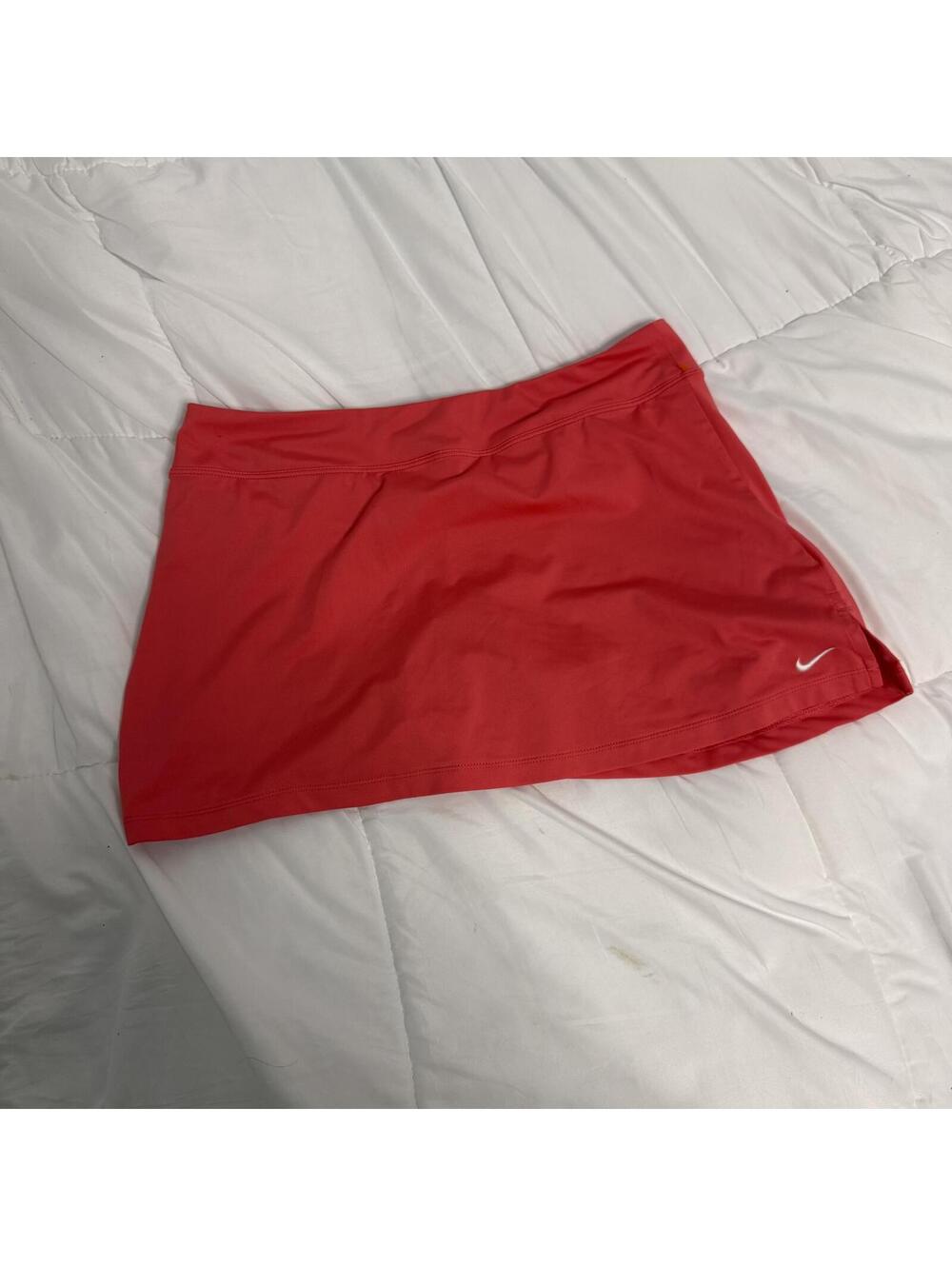 Nike Embroidered Dri-Fit Coral Pink Orange Athletic Short Skirt Large y2k 2000s